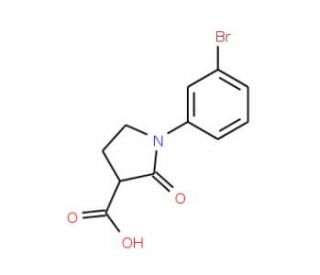 1-(3-bromophenyl)-2-oxopyrrolidine-3-carboxylic acid - chemical structure image