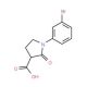 1-(3-bromophenyl)-2-oxopyrrolidine-3-carboxylic acid - chemical structure image