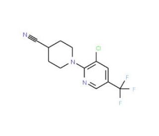 1-[3-Chloro-5-(trifluoromethyl)-2-pyridinyl]-4-piperidinecarbonitrile - chemical structure image