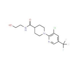 1-[3-Chloro-5-(trifluoromethyl)-2-pyridinyl]-N-(2-hydroxyethyl)-4-piperidinecarboxamide - chemical structure image