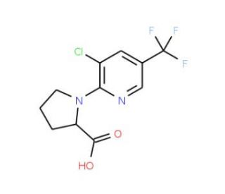1-[3-Chloro-5-(trifluoromethyl)pyridin-2-yl]-pyrrolidine-2-carboxylic acid - chemical structure image