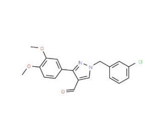 1-(3-Chlorobenzyl)-3-(3,4-dimethoxyphenyl)-1H-pyrazole-4-carbaldehyde - chemical structure image