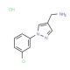 [1-(3-chlorophenyl)-1H-pyrazol-4-yl]methanamine hydrochloride - chemical structure image