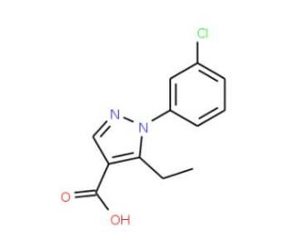 1-(3-chlorophenyl)-5-ethyl-1H-pyrazole-4-carboxylic acid - chemical structure image