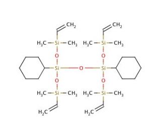 1,3-Dicyclohexyl-1,1,3,3-tetrakis(dimethylvinylsilyloxy)disiloxane (CAS 302912-37-4) - chemical structure image