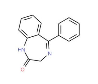 1,3-Dihydro-5-phenyl-1,4-benzodiazepin-2-one (CAS 2898-08-0) - chemical structure image