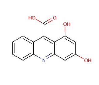 1,3-Dihydroxy-9-acridinecarboxylic acid (CAS 28332-99-2) - chemical structure image