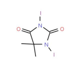 1,3-Diiodo-5,5-dimethylhydantoin (CAS 2232-12-4) - chemical structure image