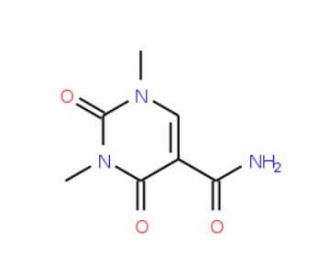 1,3-dimethyl-2,4-dioxo-1,2,3,4-tetrahydropyrimidine-5-carboxamide (CAS 38009-11-9) - chemical structure image