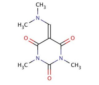 1,3-Dimethyl-5-[(dimethylamino)methylene]2,4,6-(1H,3H,5H)-trioxopryimidine (CAS 35824-98-7) - chemical structure image