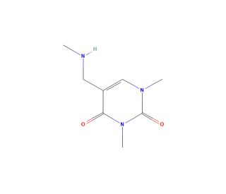 1,3-dimethyl-5-[(methylamino)methyl]pyrimidine-2,4(1H,3H)-dione - chemical structure image