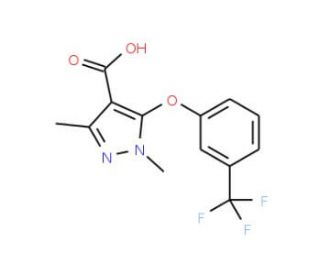 1,3-Dimethyl-5-[3-(trifluoromethyl)phenoxy]-1H-pyrazole-4-carboxylic acid - chemical structure image