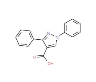 1,3-Diphenyl-1H-pyrazole-4-carboxylic acid (CAS 77169-12-1) - chemical structure image