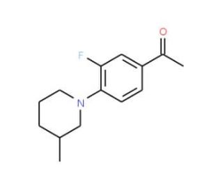 1-[3-fluoro-4-(3-methylpiperidin-1-yl)phenyl]ethanone - chemical structure image