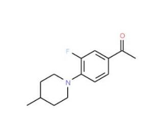 1-[3-fluoro-4-(4-methylpiperidin-1-yl)phenyl]ethanone - chemical structure image