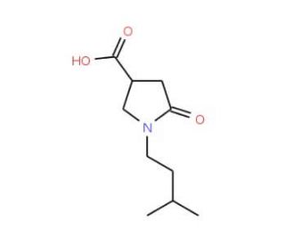 1-(3-Methylbutyl)-5-oxopyrrolidine-3-carboxylic acid (CAS 944648-73-1) - chemical structure image