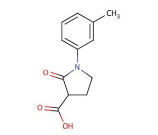 1-(3-Methylphenyl)-2-oxo-3-pyrrolidinecarboxylic acid (CAS 618070-31-8) - chemical structure image