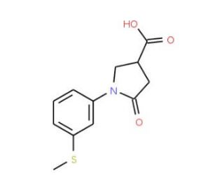 1-[3-(methylthio)phenyl]-5-oxopyrrolidine-3-carboxylic acid (CAS 63674-52-2) - chemical structure image