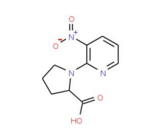 1-(3-Nitropyridin-2-yl)-pyrrolidine-2-carboxylic acid (CAS 36976-98-4) - chemical structure image