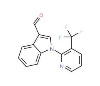 1-[3-(Trifluoromethyl)-2-pyridinyl]-1H-indole-3-carbaldehyde - chemical structure image