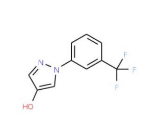 1-[3-(Trifluoromethyl)phenyl]-1H-pyrazol-4-ol (CAS 77458-38-9) - chemical structure image