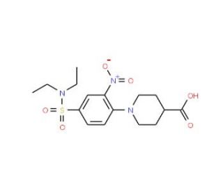 1-{4-[(diethylamino)sulfonyl]-2-nitrophenyl}piperidine-4-carboxylic acid - chemical structure image