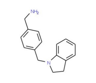 1-[4-(2,3-dihydro-1H-indol-1-ylmethyl)phenyl]methanamine - chemical structure image