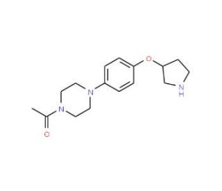 1-{4-[4-(3-Pyrrolidinyloxy)phenyl]-1-piperazinyl}-1-ethanone - chemical structure image