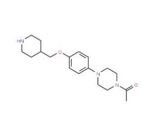 1-{4-[4-(4-Piperidinylmethoxy)phenyl]-1-piperazinyl}-1-ethanone - chemical structure image