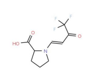 1-(4,4,4-Trifluoro-3-oxo-but-1-enyl)-pyrrolidine-2-carboxylic acid (CAS 133992-80-0) - chemical structure image