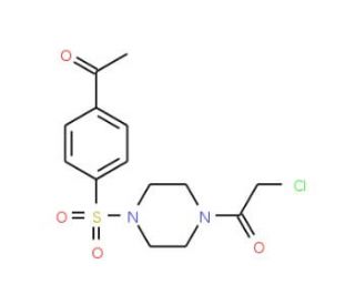 1-(4-{[4-(chloroacetyl)piperazin-1-yl]sulfonyl}phenyl)ethanone (CAS 879319-23-0) - chemical structure image