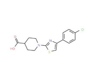 1-[4-(4-Chlorophenyl)-1,3-thiazol-2-yl]-4-piperidinecarboxylic acid - chemical structure image