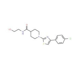 1-[4-(4-Chlorophenyl)-1,3-thiazol-2-yl]-N-(2-hydroxyethyl)-4-piperidinecarboxamide - chemical structure image