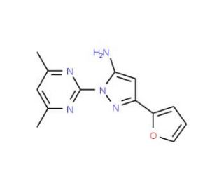 1-(4,6-dimethylpyrimidin-2-yl)-3-(2-furyl)-1H-pyrazol-5-amine - chemical structure image