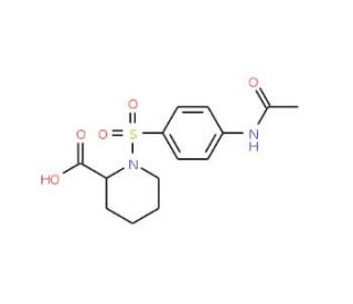 1-{[4-(acetylamino)phenyl]sulfonyl}piperidine-2-carboxylic acid - chemical structure image