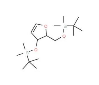 1,4-Anhydro-2-deoxy-3,5-bis-O-(t-butyldimethylsilyl)-D-erythro-pent-1-enitol (CAS 173327-56-5) - chemical structure image
