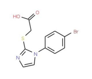{[1-(4-bromophenyl)-1H-imidazol-2-yl]thio}acetic acid - chemical structure image