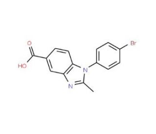 1-(4-Bromophenyl)-2-methyl-1H-benzimidazole-5-carboxylic acid - chemical structure image