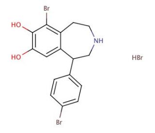 1-(4-Bromophenyl)-6-bromo-7,8-dihydroxy-2,3,4,5-tetrahydro-1H-benzoazepine Hydrobromide - chemical structure image