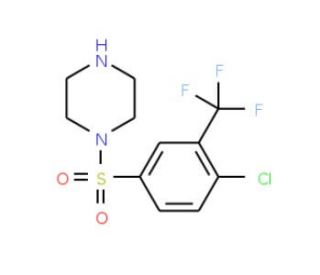 1-{[4-chloro-3-(trifluoromethyl)phenyl]sulfonyl}piperazine - chemical structure image