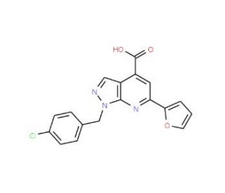 1-(4-chlorobenzyl)-6-(2-furyl)-1H-pyrazolo[3,4-b]pyridine-4-carboxylic acid - chemical structure image