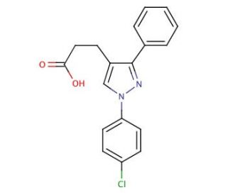 1-(4-Chlorophenyl)-3-phenylpyrazole-4-propionic acid (CAS 870704-02-2) - chemical structure image