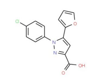 1-(4-chlorophenyl)-5-(2-furyl)-1H-pyrazole-3-carboxylic acid - chemical structure image