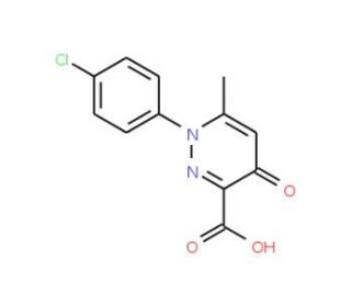 1-(4-chlorophenyl)-6-methyl-4-oxo-1,4-dihydropyridazine-3-carboxylic acid (CAS 68254-10-4) - chemical structure image