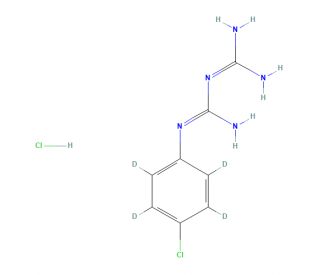 1-(4-Chlorophenyl)biguanide-d4 Hydrochloride (CAS 1794816-89-9) - chemical structure image