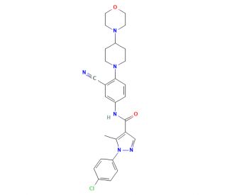 1-(4-Chlorophenyl)-N-(3-cyano-4-(4-morpholinopiperidin-1-yl)phenyl)-5-methyl-1H-pyrazole-4-carboxamide (CAS 288250-47-5) - ch