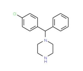 (&minus;)-1-[(4-Chlorophenyl)phenylmethyl]piperazine (CAS 130018-88-1) - chemical structure image