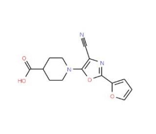1-[4-cyano-2-(2-furyl)-1,3-oxazol-5-yl]piperidine-4-carboxylic acid - chemical structure image