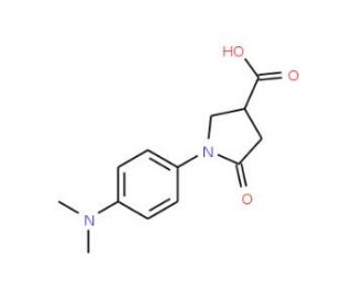 1-(4-Dimethylamino-phenyl)-5-oxo-pyrrolidine-3-carboxylic acid (CAS 346644-26-6) - chemical structure image