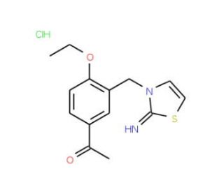 1-{4-ethoxy-3-[(2-imino-1,3-thiazol-3(2H)-yl)methyl]phenyl}ethanone hydrochloride - chemical structure image